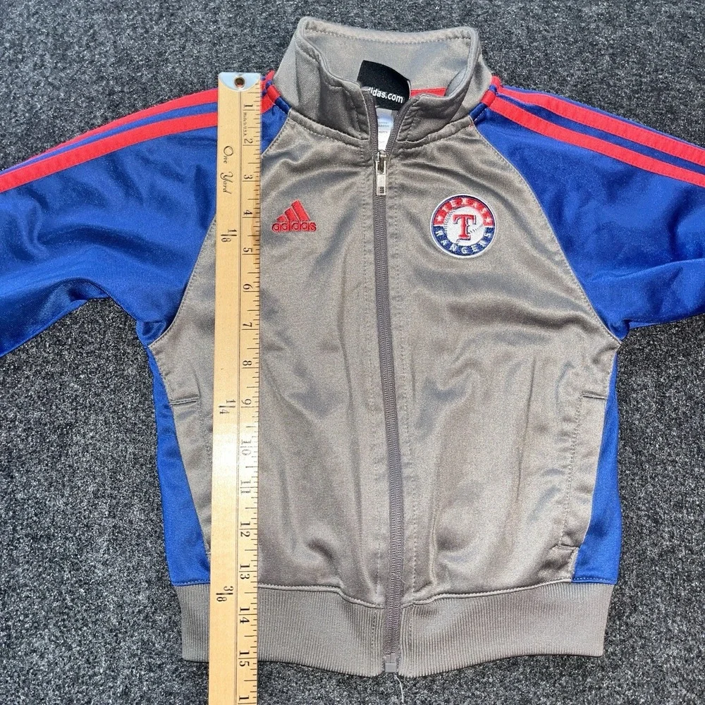 Texas Rangers MLB Adidas Full Zip Gray Jacket‎ Boys/Girls 4T